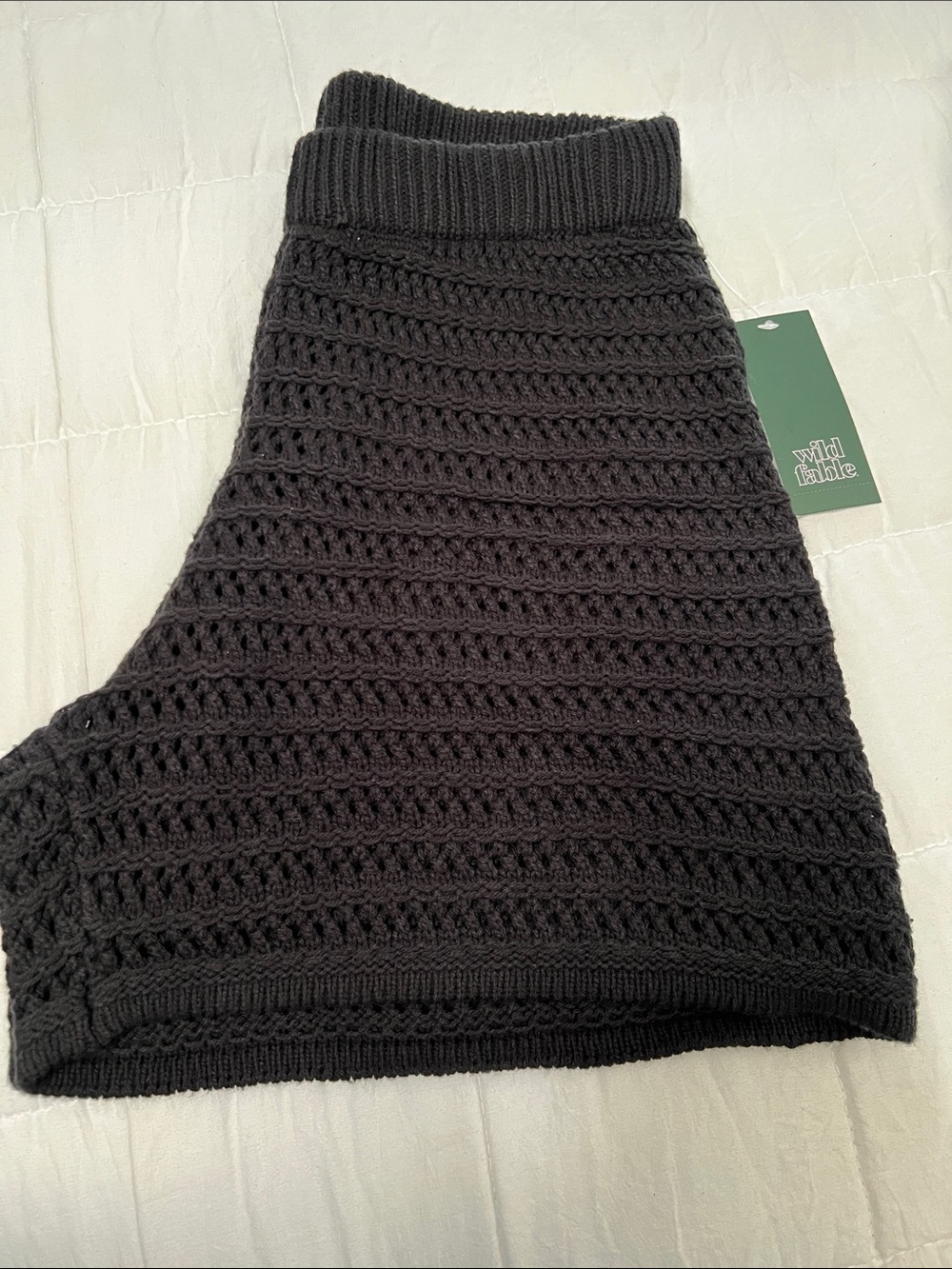 wild fable Black Crocheted Knit cover-up Shorts